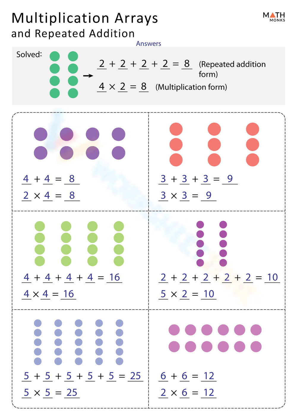 80 Printable Multiplying With Arrays Worksheets 32