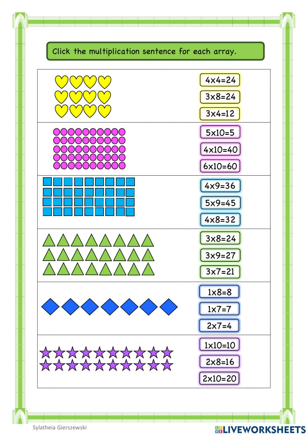 80 Printable Multiplying With Arrays Worksheets 34