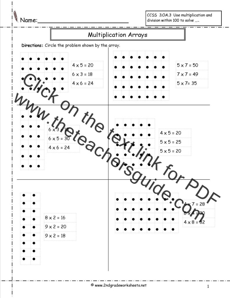 80 Printable Multiplying With Arrays Worksheets 38