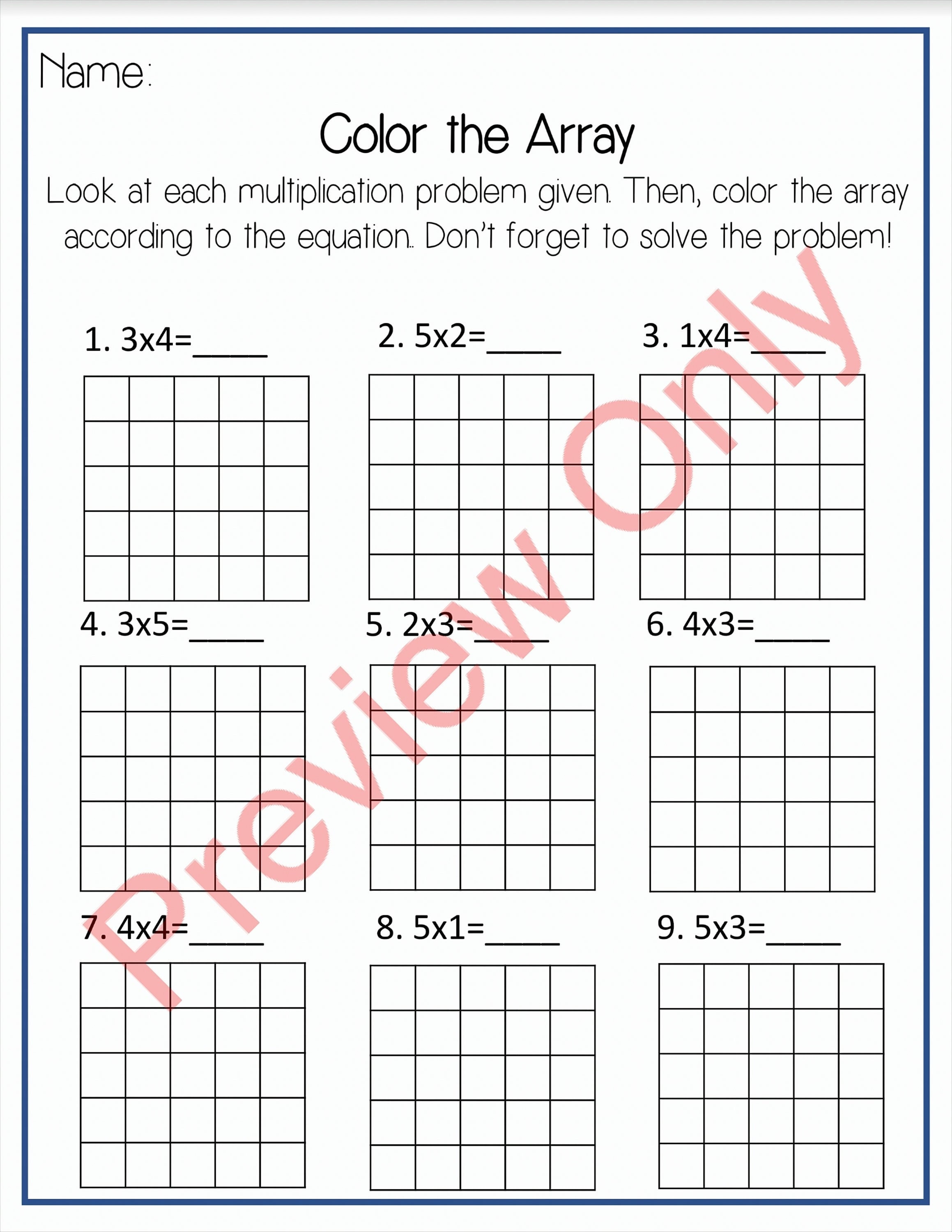 80 Printable Multiplying With Arrays Worksheets 42