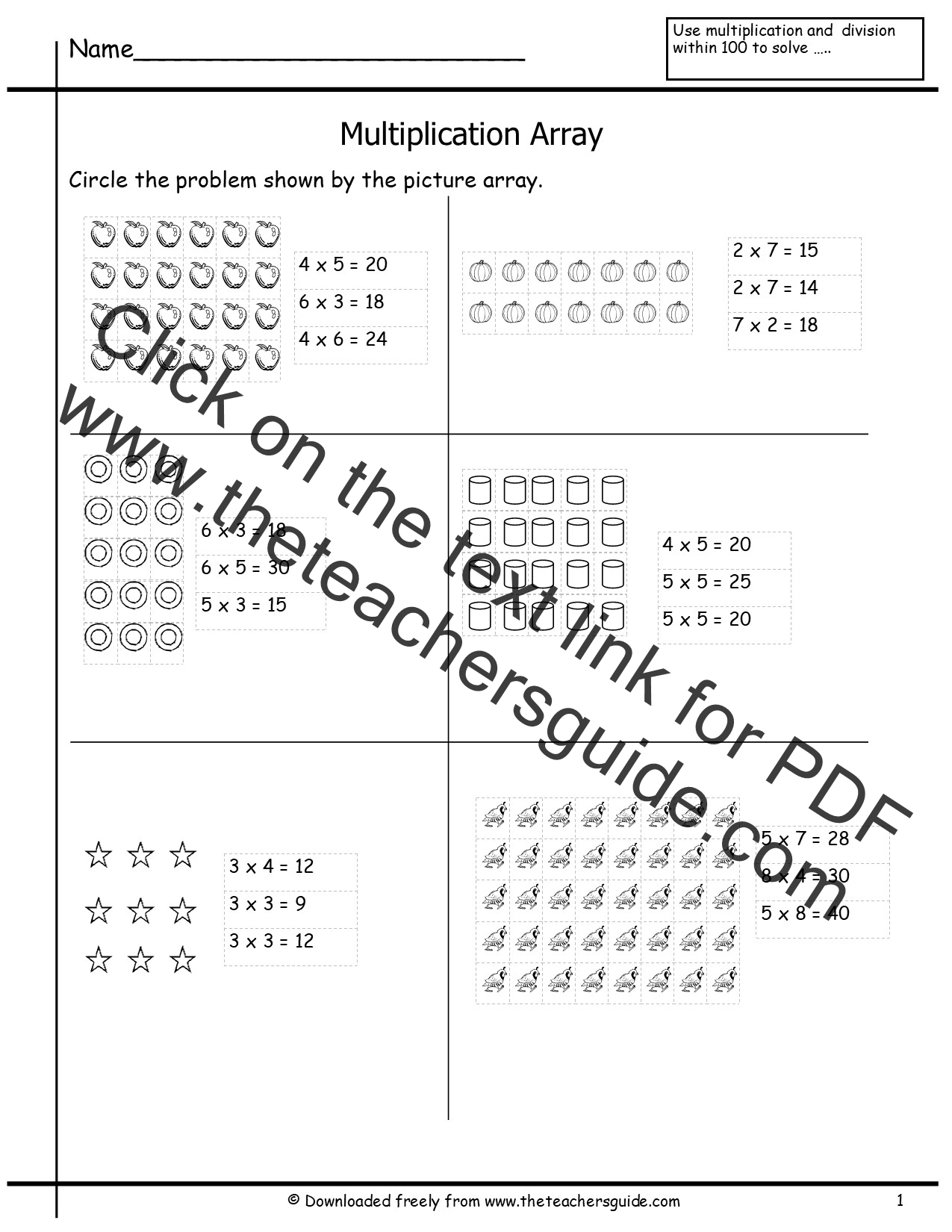 80 Printable Multiplying With Arrays Worksheets 60