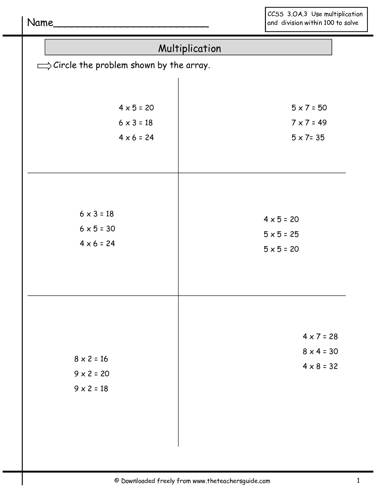 80 Printable Multiplying With Arrays Worksheets 84