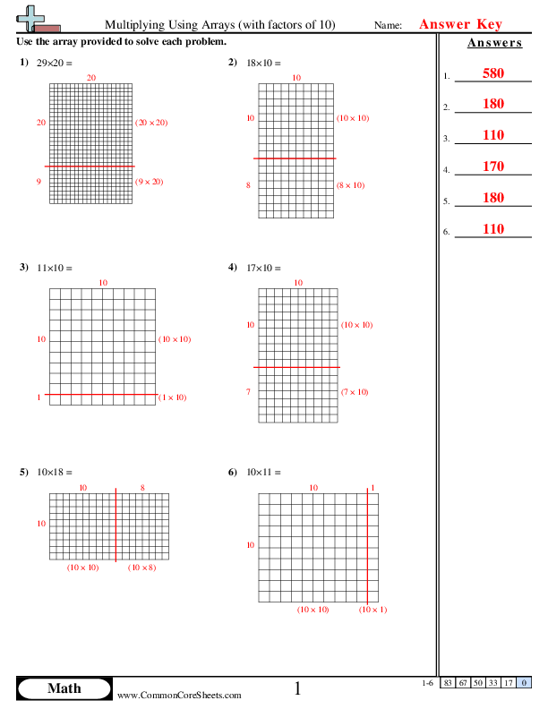 80 Printable Multiplying With Arrays Worksheets 85