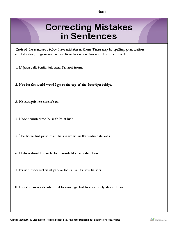 80 Printable Paragraph Correction Worksheets Pdf 43