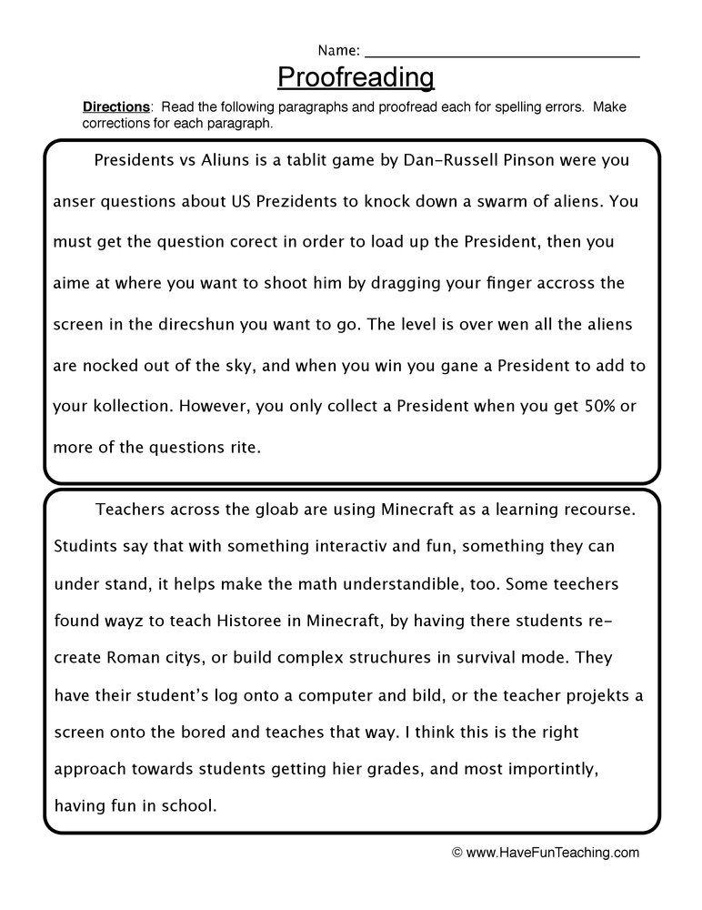 80 Printable Paragraph Correction Worksheets Pdf 46