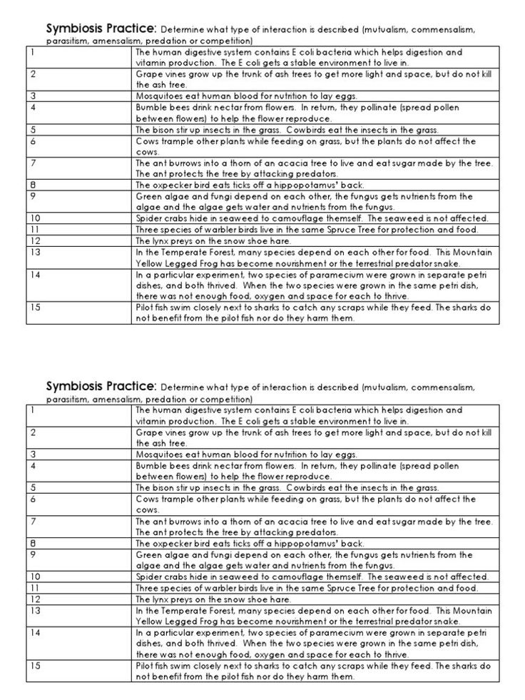 80 Printable Symbiosis Worksheets Answer Key 17