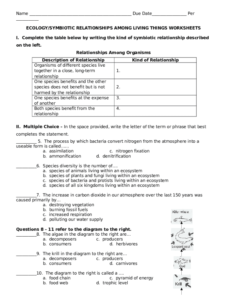 80 Printable Symbiosis Worksheets Answer Key 5