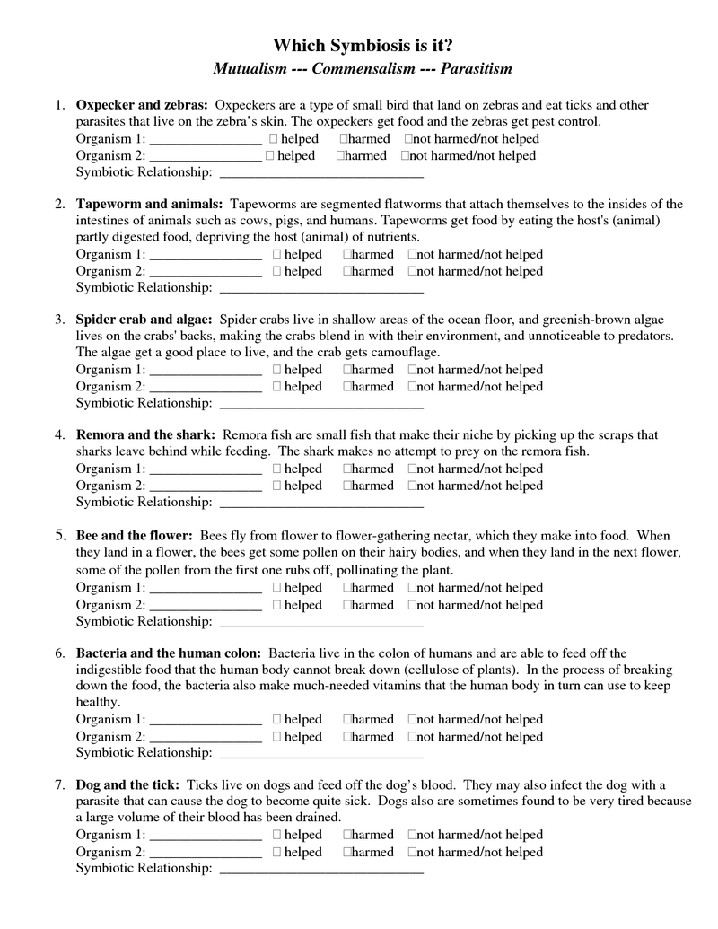 80 Printable Symbiosis Worksheets Answer Key 82