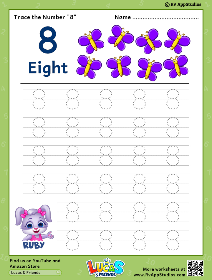 80 Printable Trace The Numbers Worksheets 22