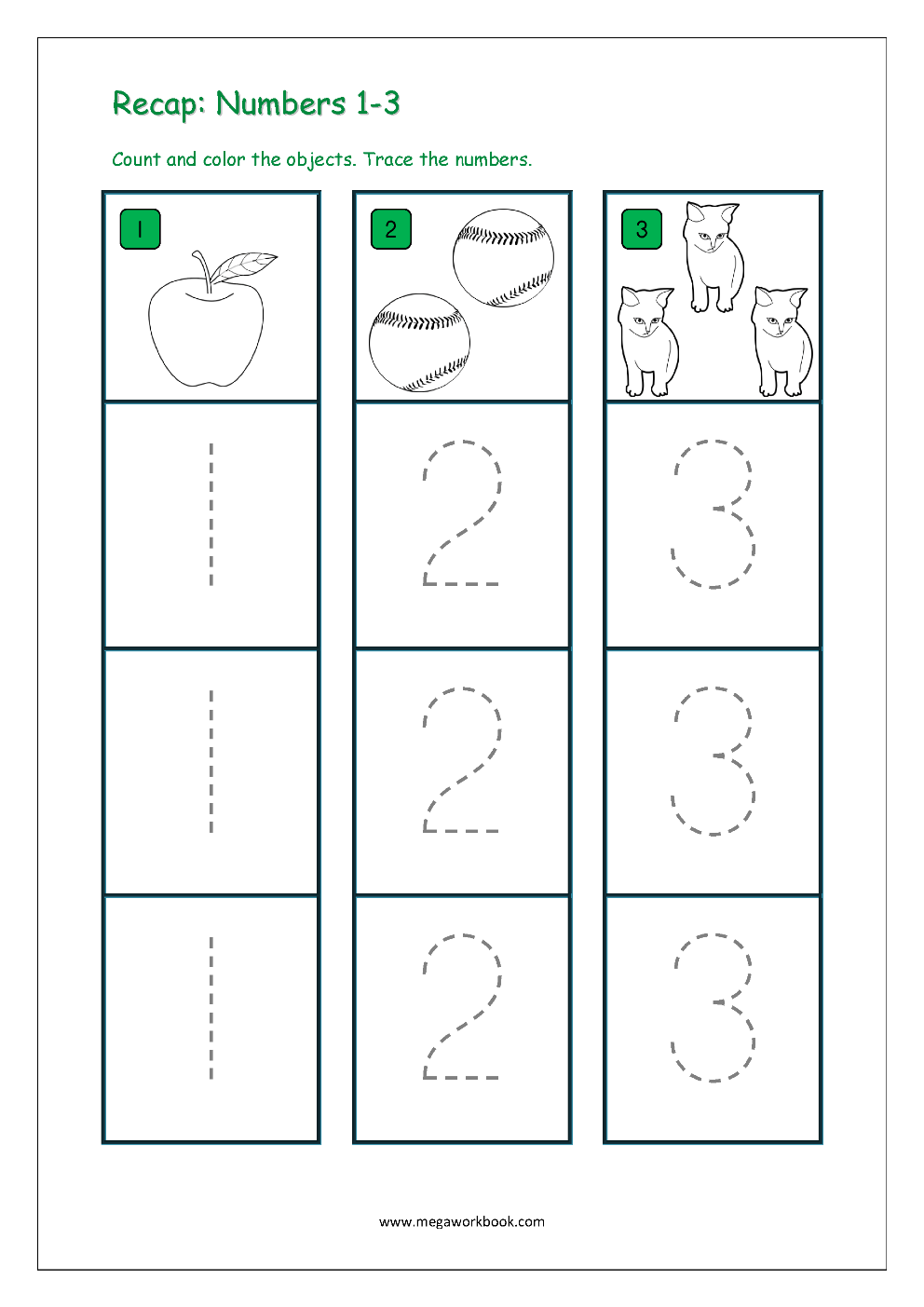 80 Printable Trace The Numbers Worksheets 28