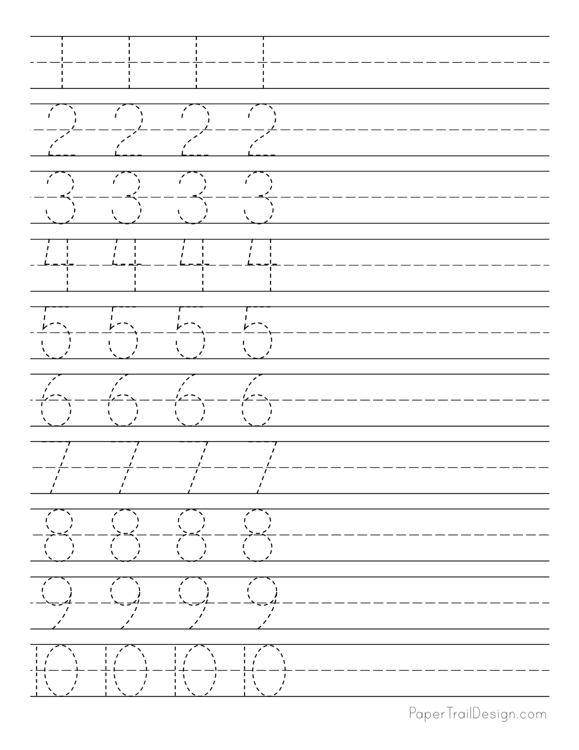 80 Printable Trace The Numbers Worksheets 3