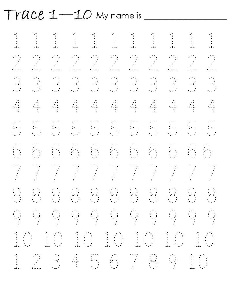 80 Printable Trace The Numbers Worksheets 43