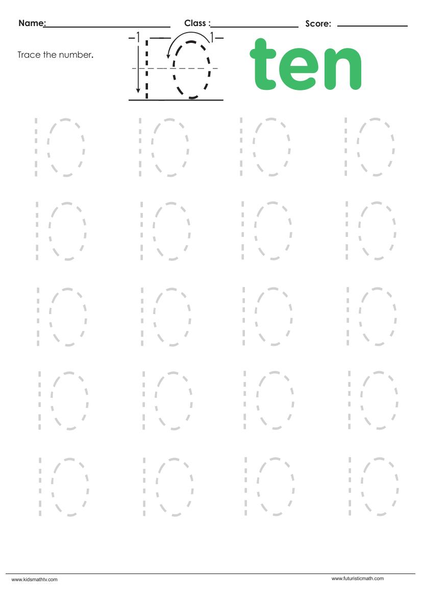 80 Printable Trace The Numbers Worksheets 47