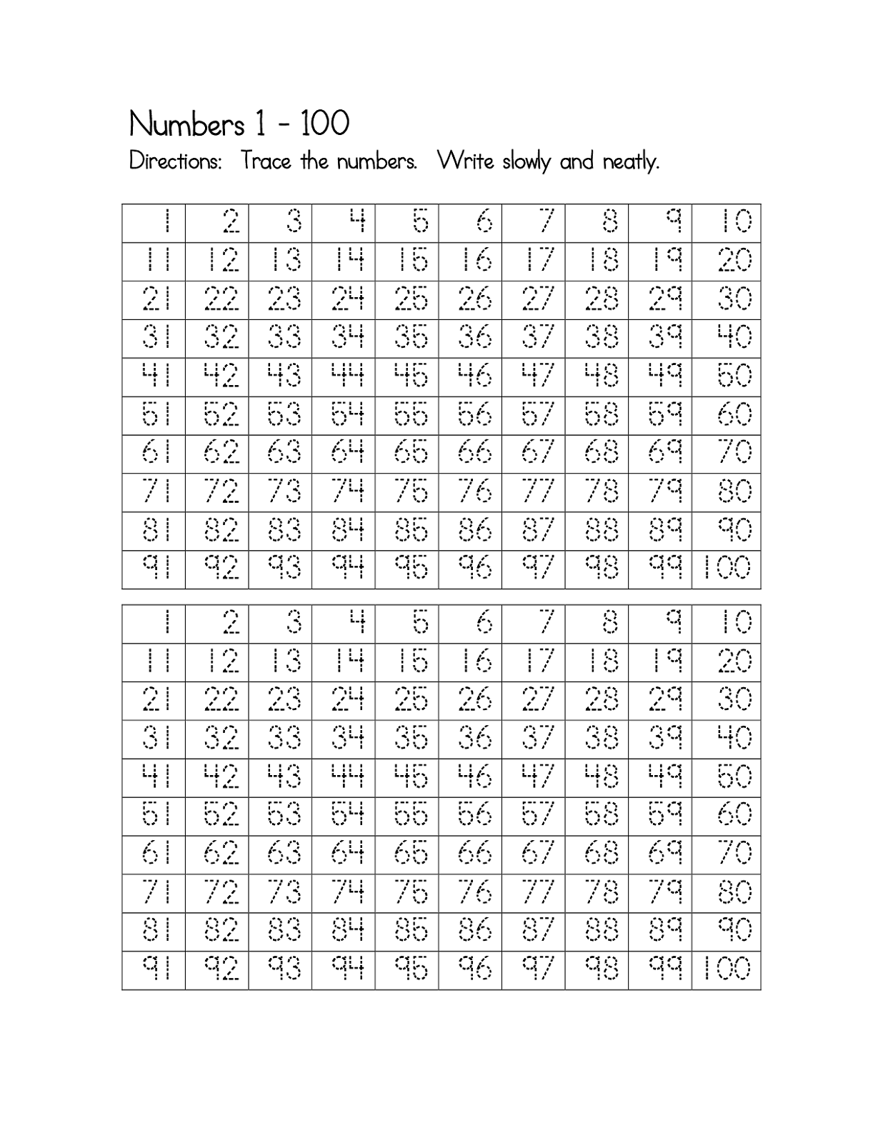 80 Printable Trace The Numbers Worksheets 51