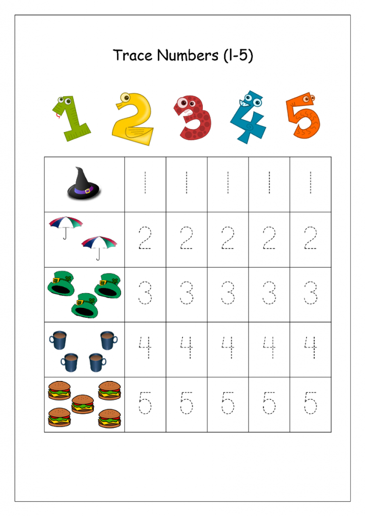 80 Printable Trace The Numbers Worksheets 55