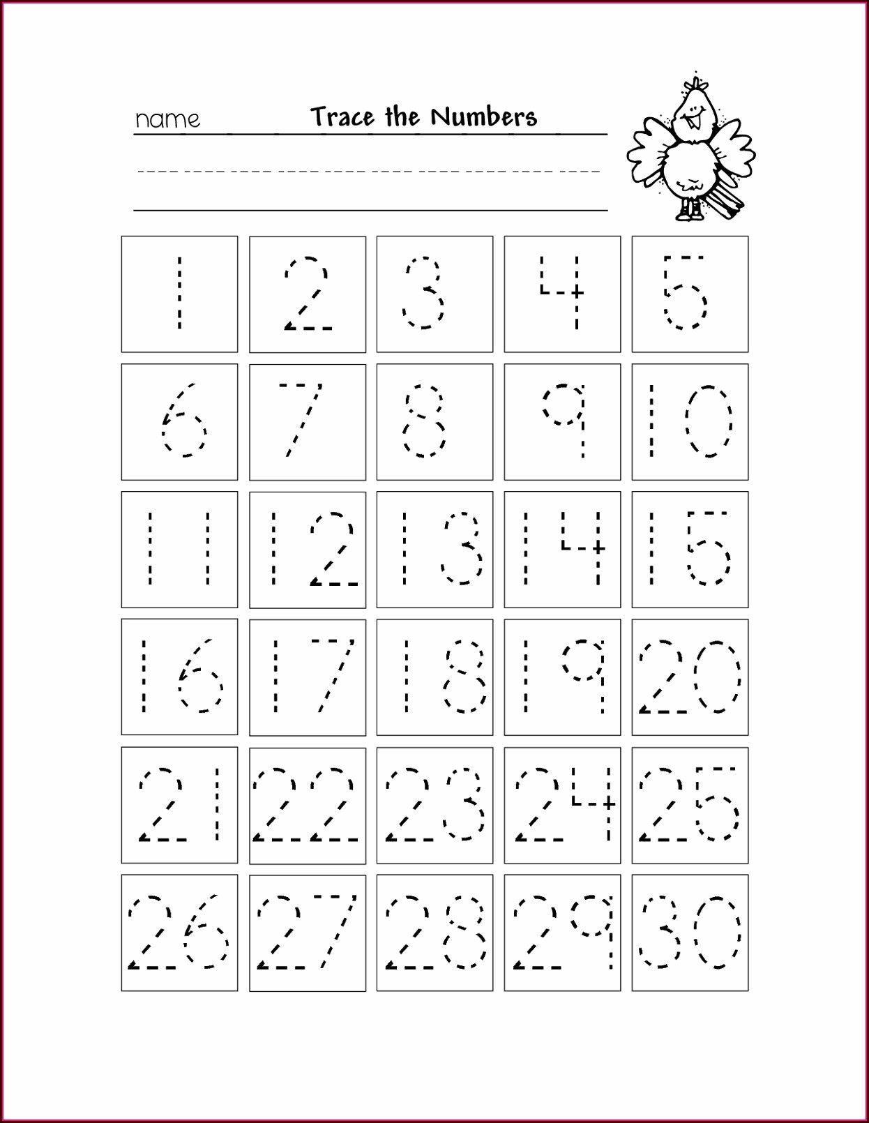 80 Printable Trace The Numbers Worksheets 58