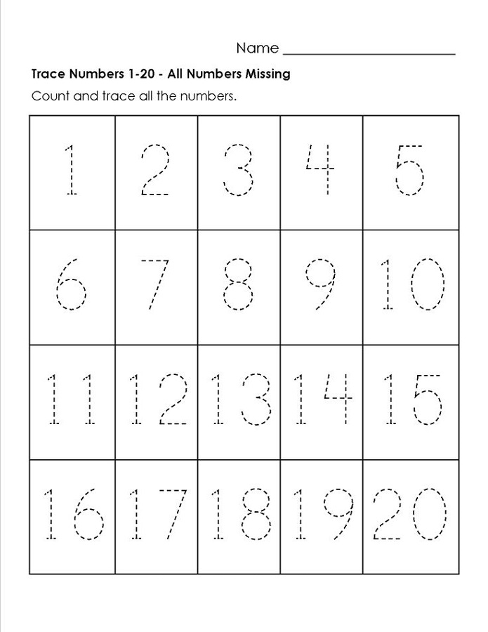 80 Printable Trace The Numbers Worksheets 6