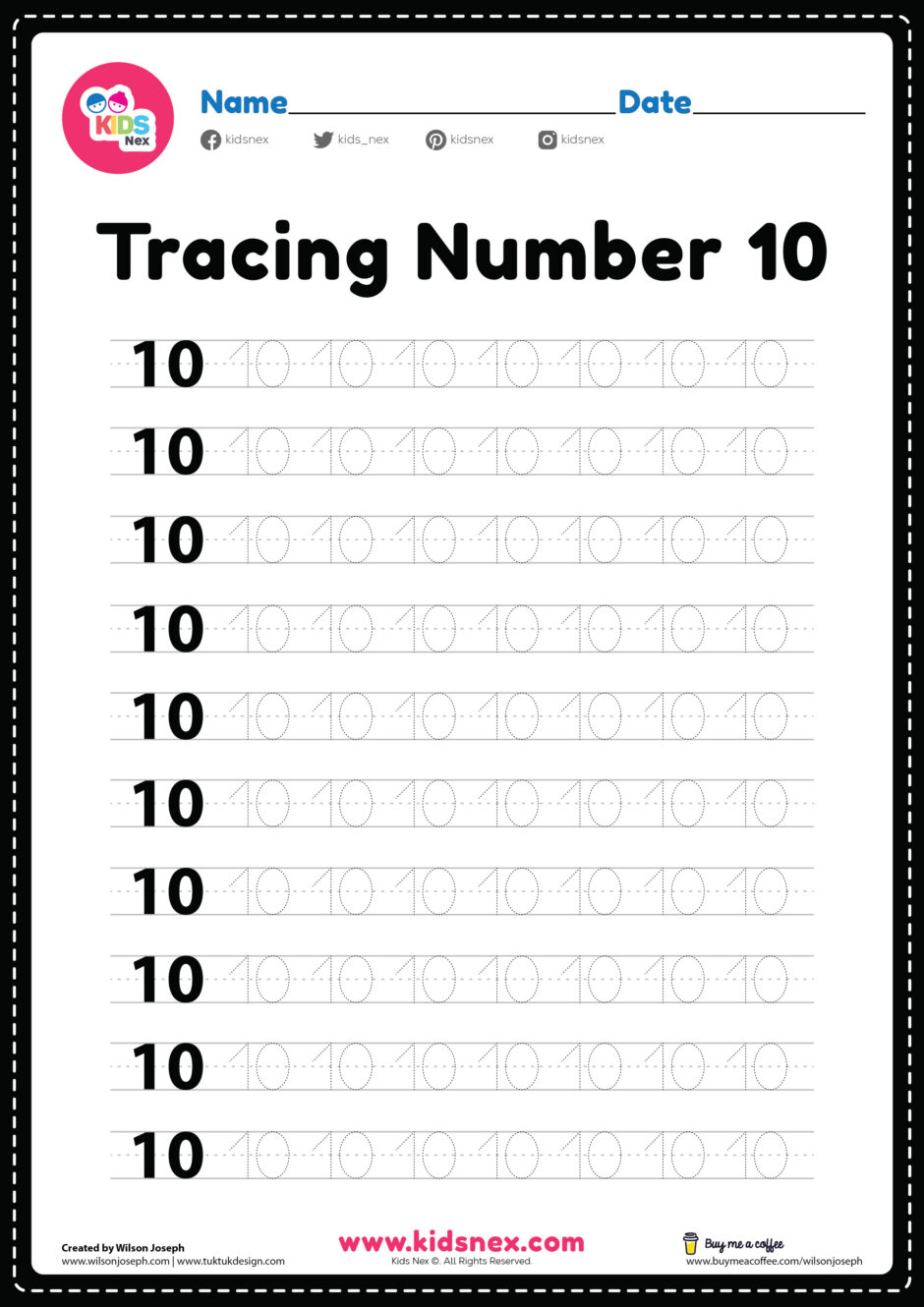 80 Printable Trace The Numbers Worksheets 65