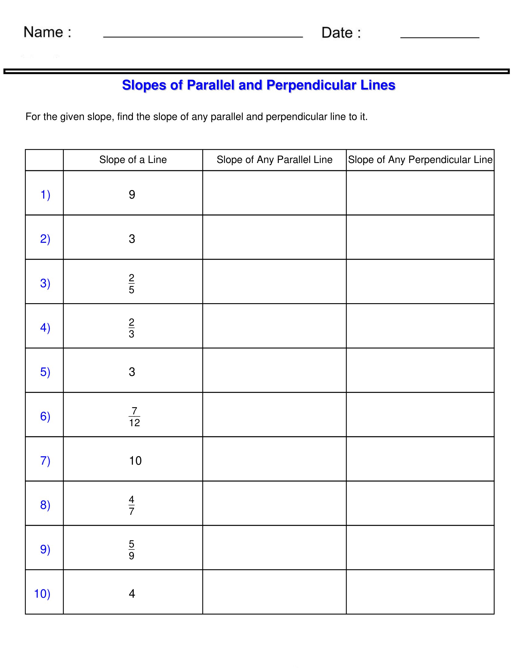 80 Printable Types Of Slopes Worksheets 58