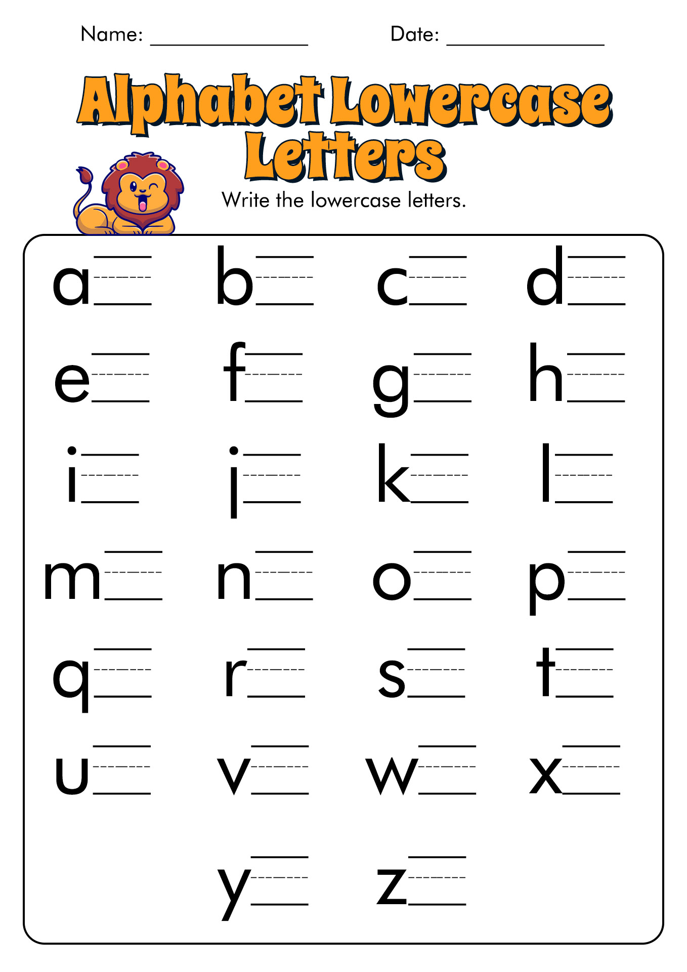 80 Printable Write Lowercase Letters Worksheets 44