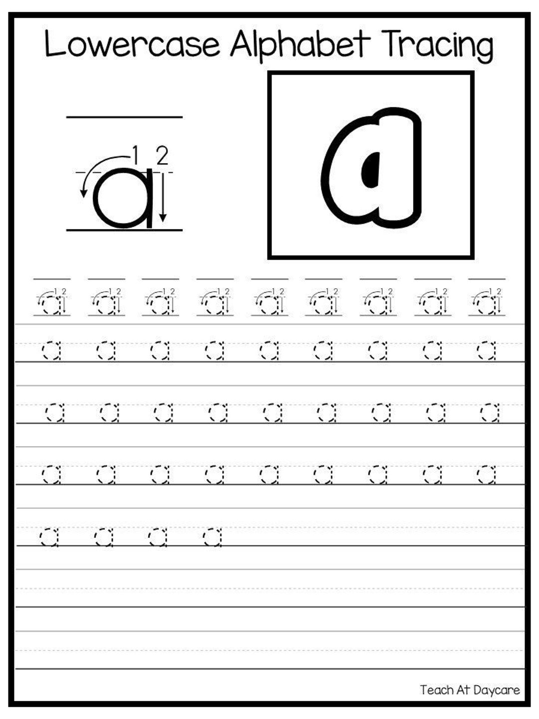 80 Printable Write Lowercase Letters Worksheets 61