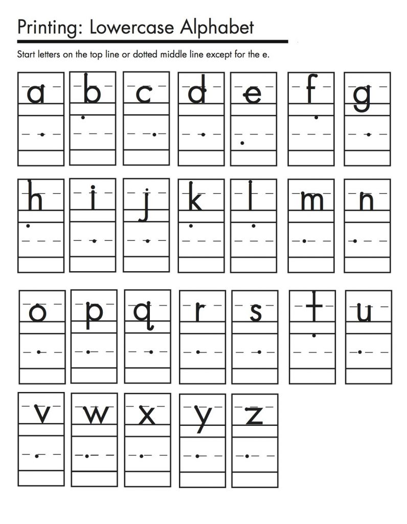 80 Printable Write Lowercase Letters Worksheets 7