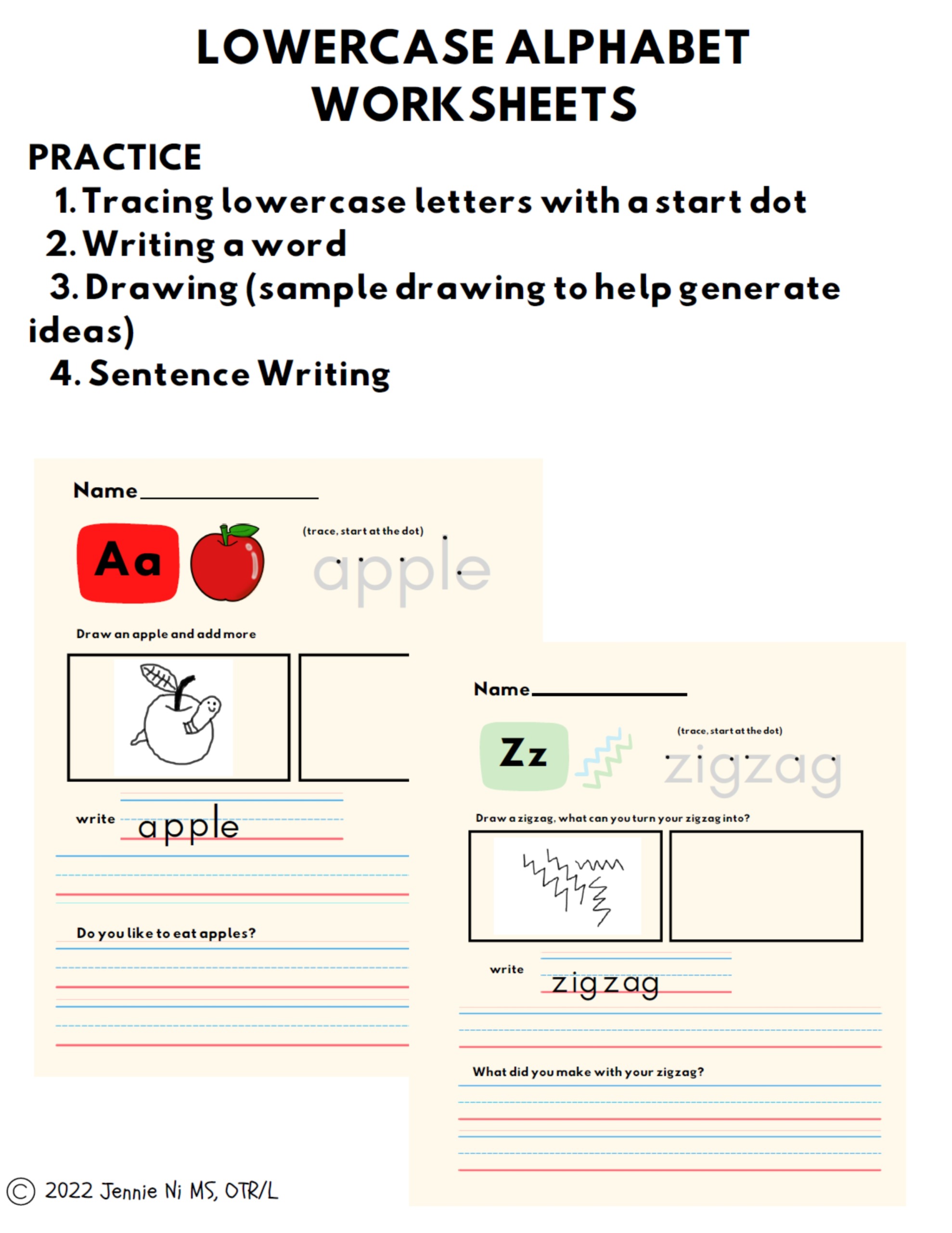 80 Printable Write Lowercase Letters Worksheets 81