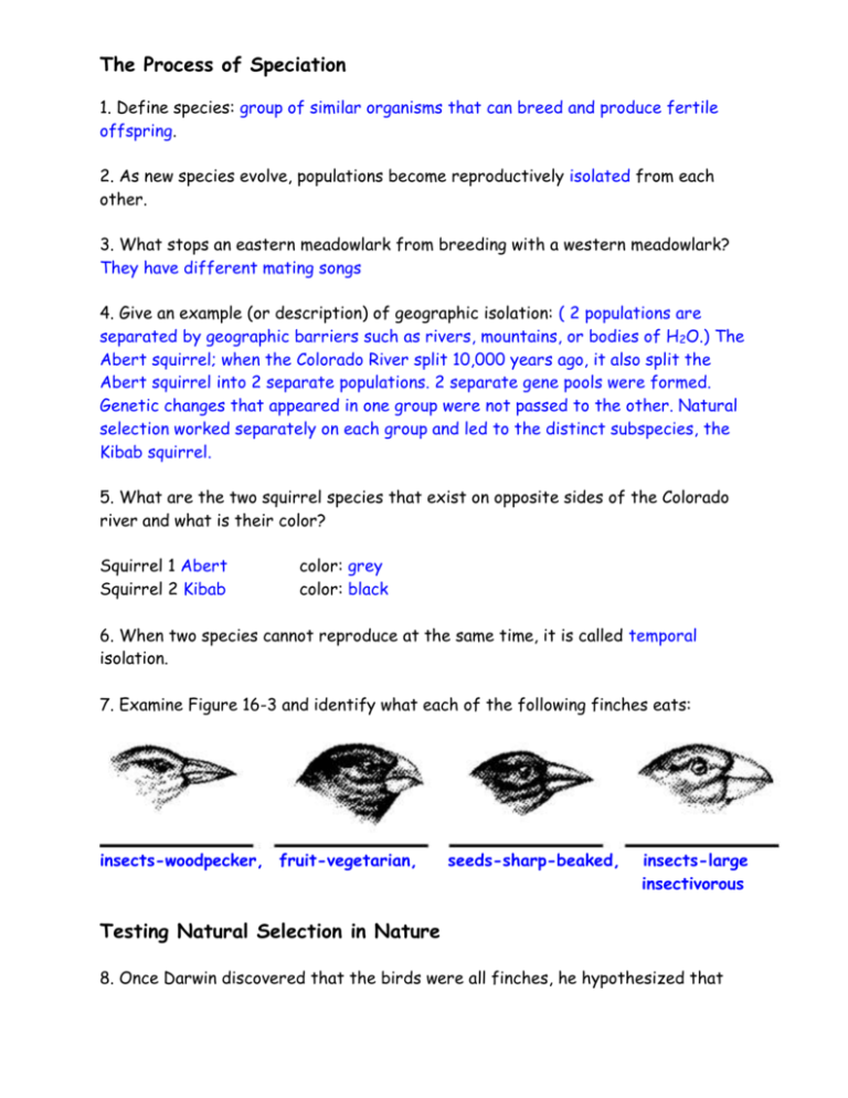 85 Speciation Worksheets Answer Key 59