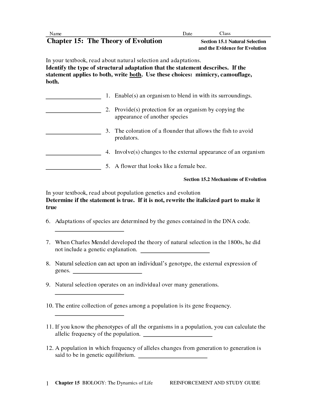 90 Evolution Natural Selection Worksheets 39