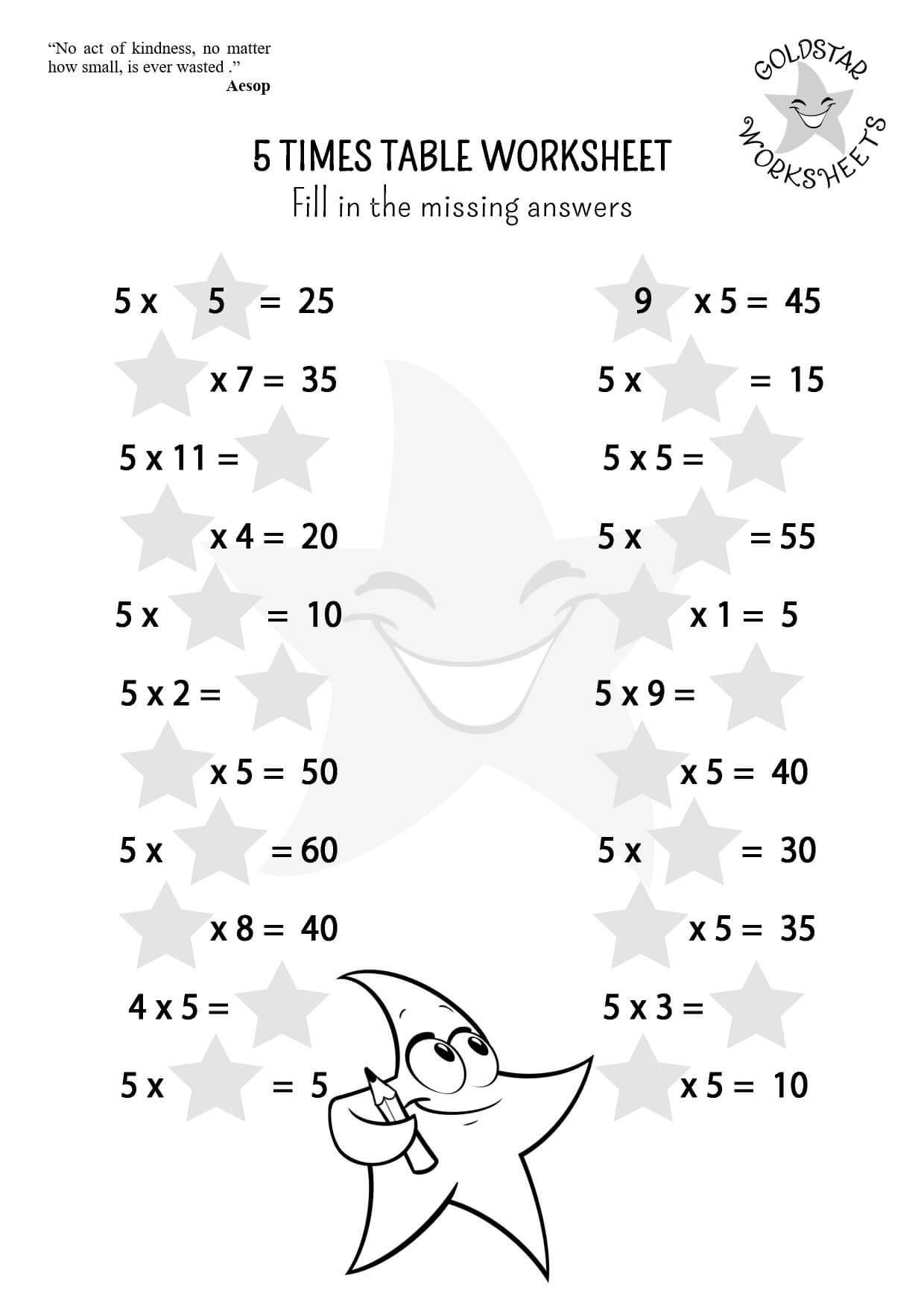 90 Multiplying By 5 Worksheets 28