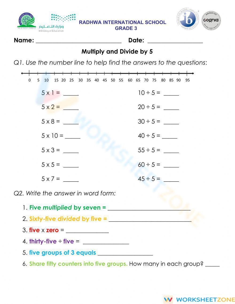 90 Multiplying By 5 Worksheets 30