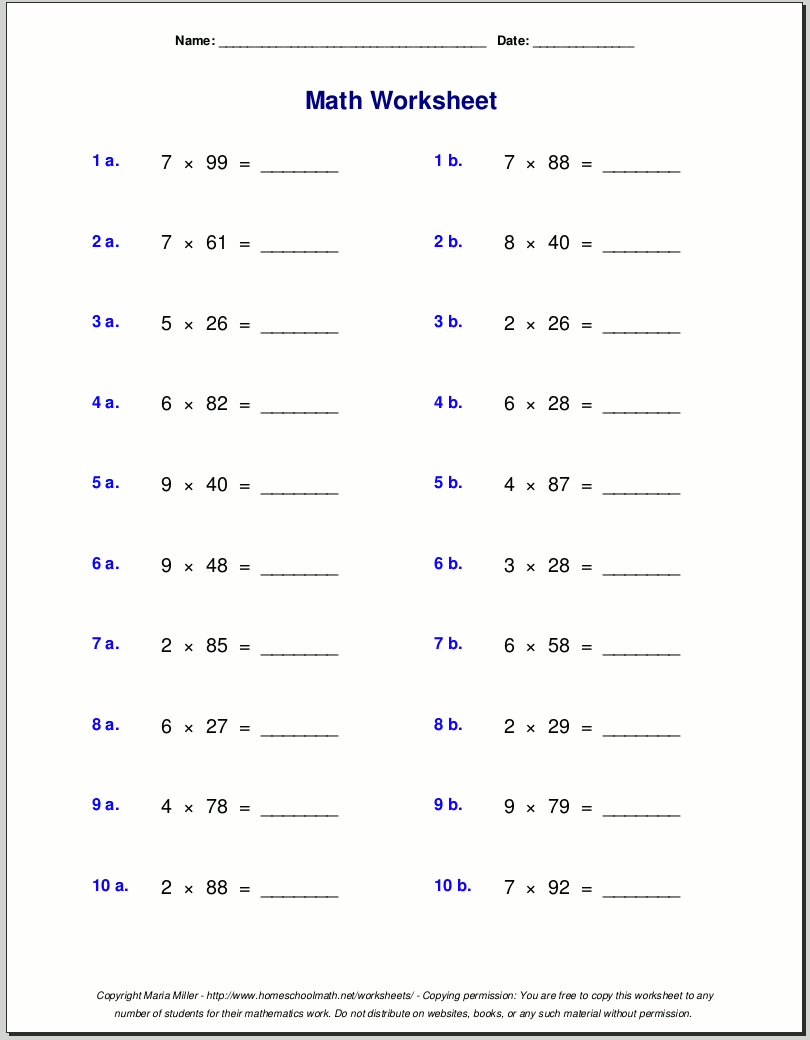 90 Multiplying By 5 Worksheets 37