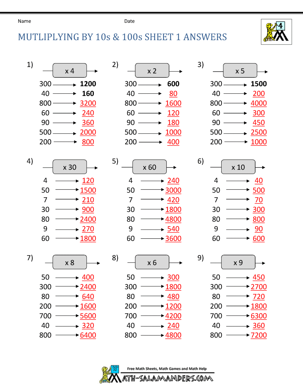 90 Multiplying By 5 Worksheets 43