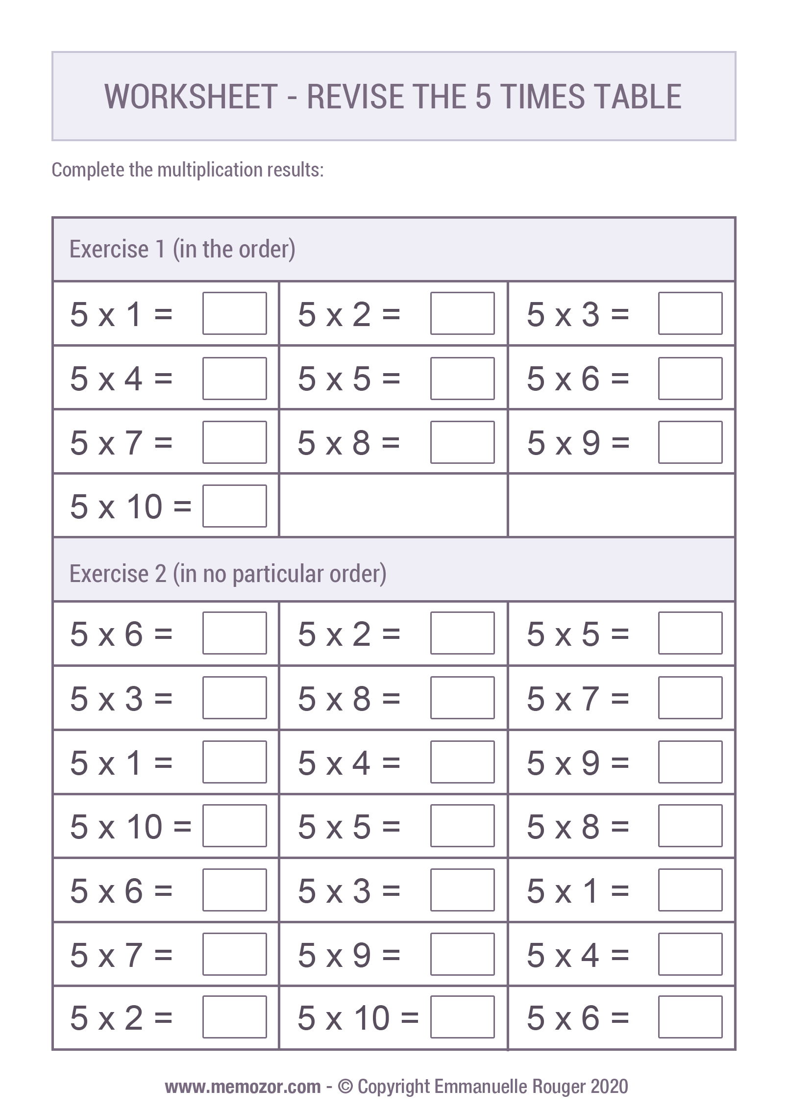 90 Multiplying By 5 Worksheets 49