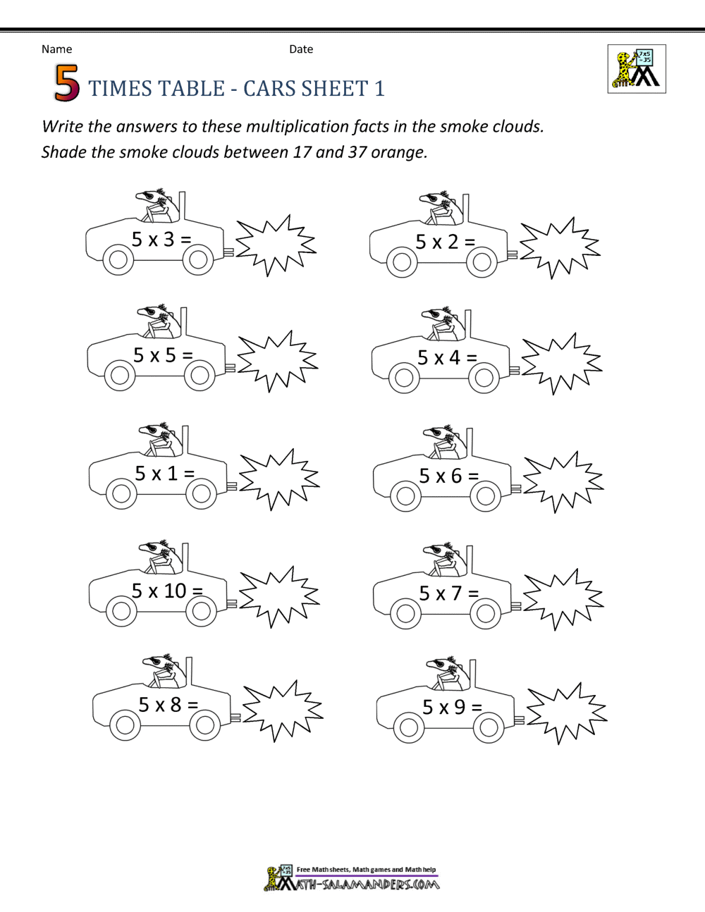 90 Multiplying By 5 Worksheets 59