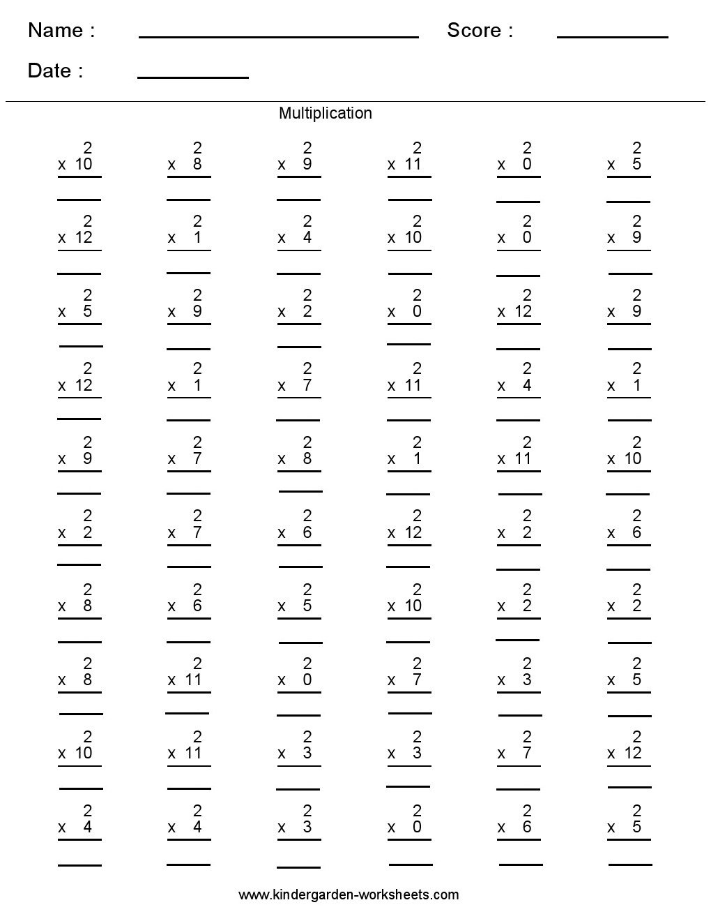 90 Multiplying By 5 Worksheets 89