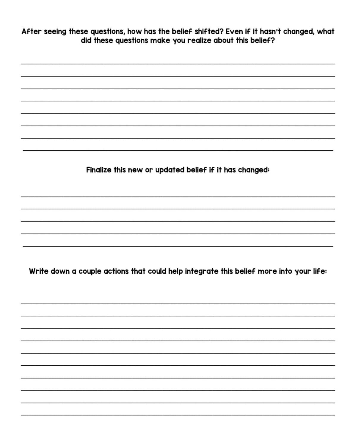 90 Printable Core Beliefs Worksheets Pdf 26