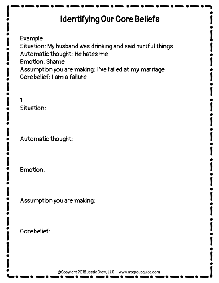 90 Printable Core Beliefs Worksheets Pdf 35