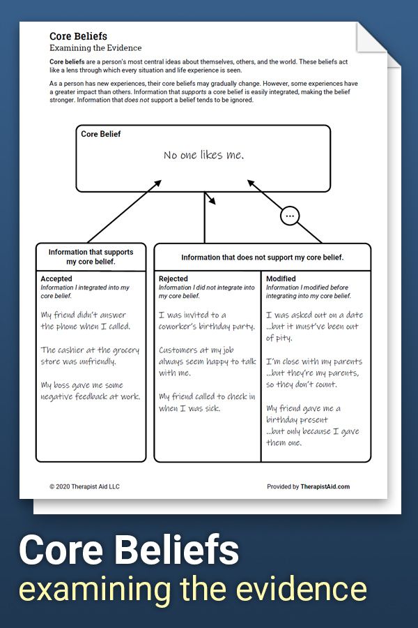 90 Printable Core Beliefs Worksheets Pdf 43