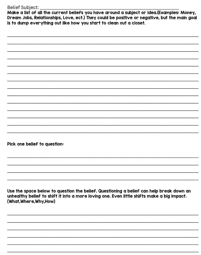 90 Printable Core Beliefs Worksheets Pdf 52