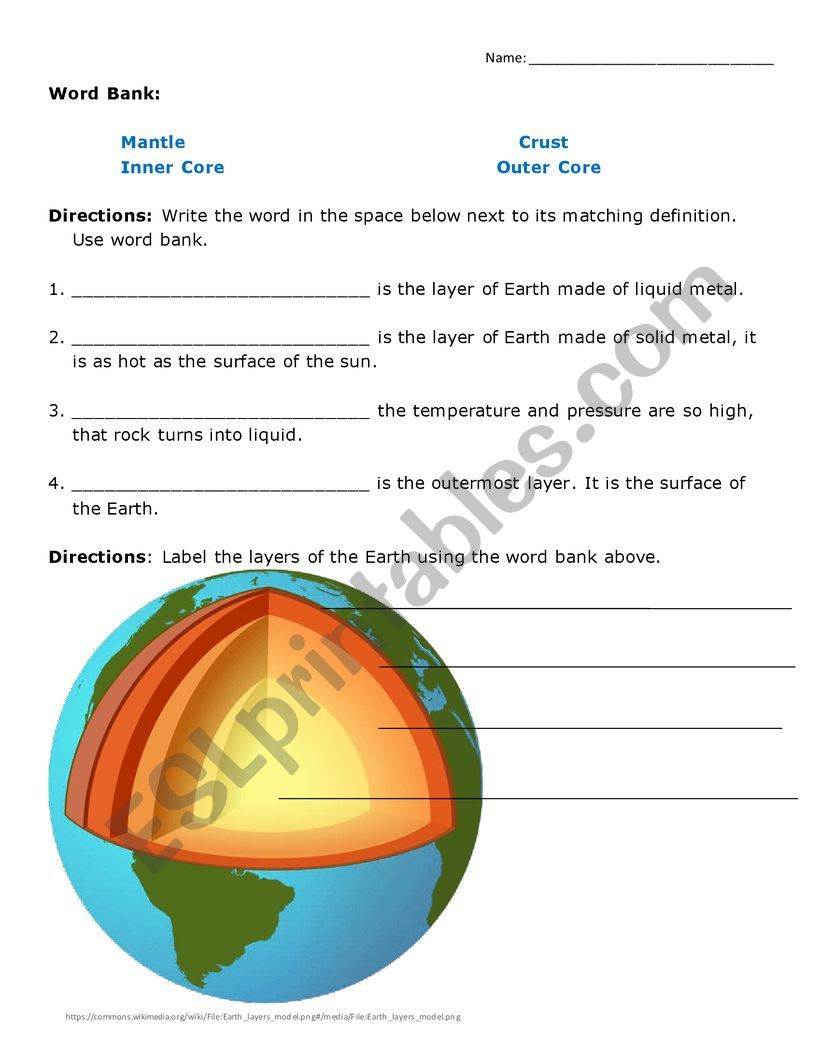 90 Printable Layers Of Earth Worksheets 26