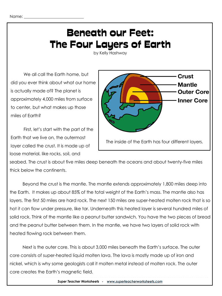 90 Printable Layers Of Earth Worksheets 43