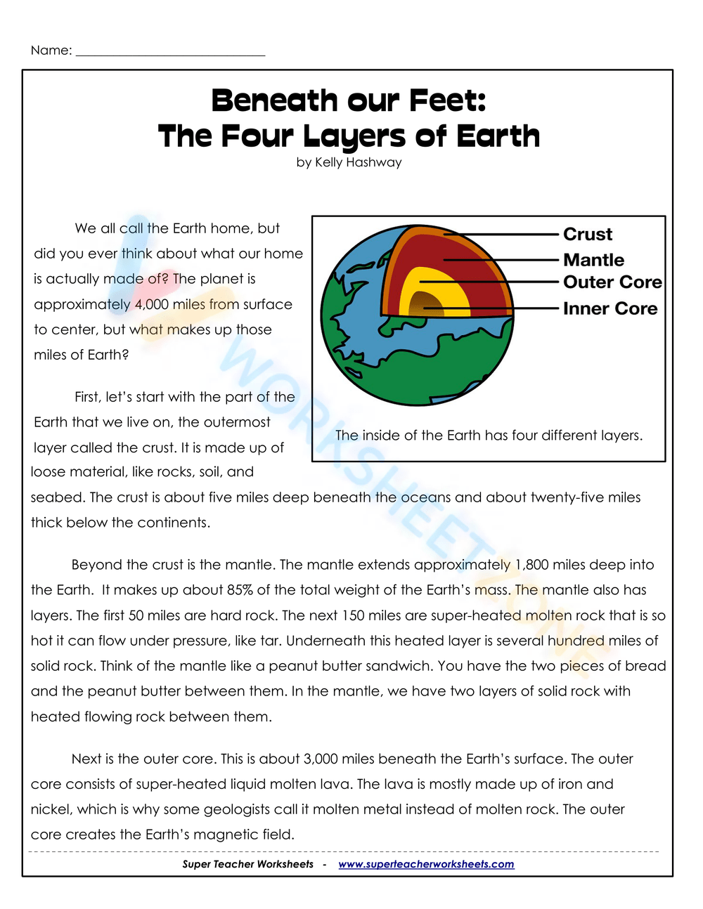 90 Printable Layers Of Earth Worksheets 74