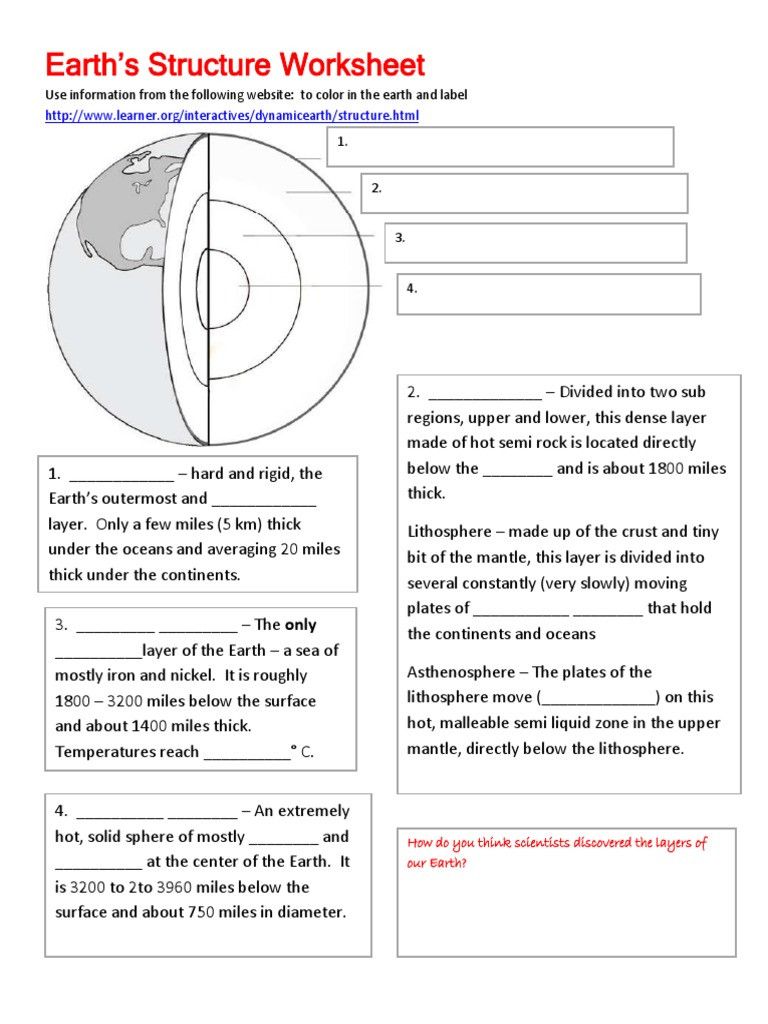 90 Printable Layers Of Earth Worksheets 76