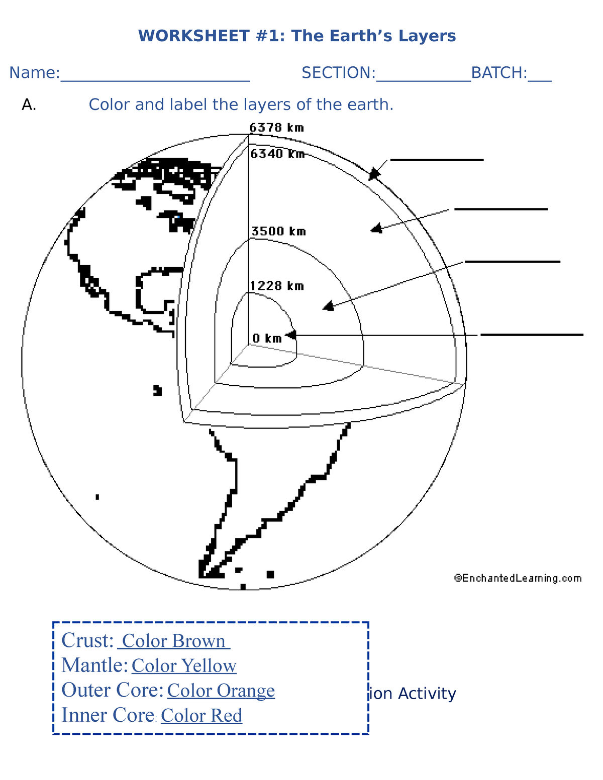 90 Printable Layers Of Earth Worksheets 8