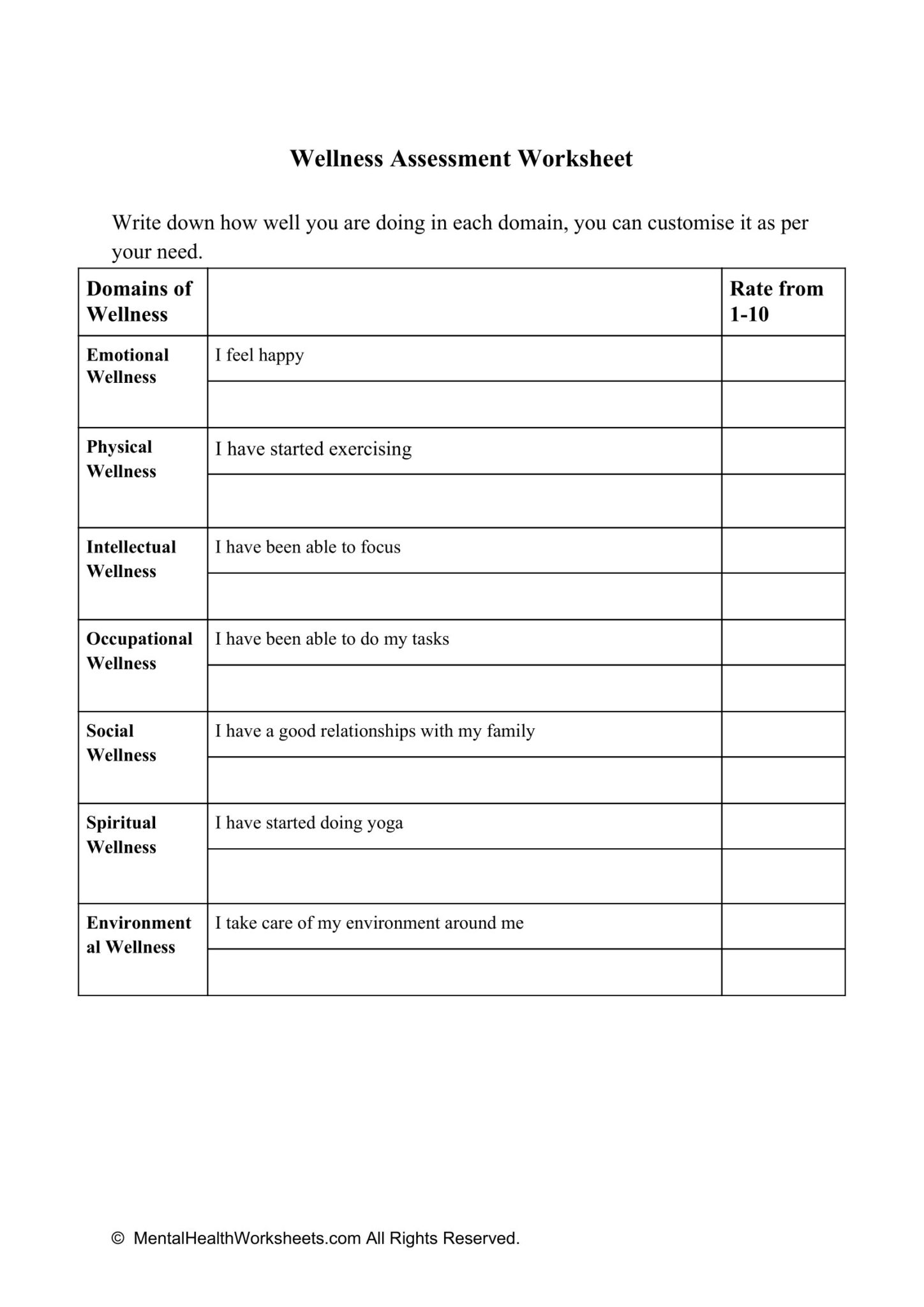 Get 85 Daily Wellness Worksheets 14