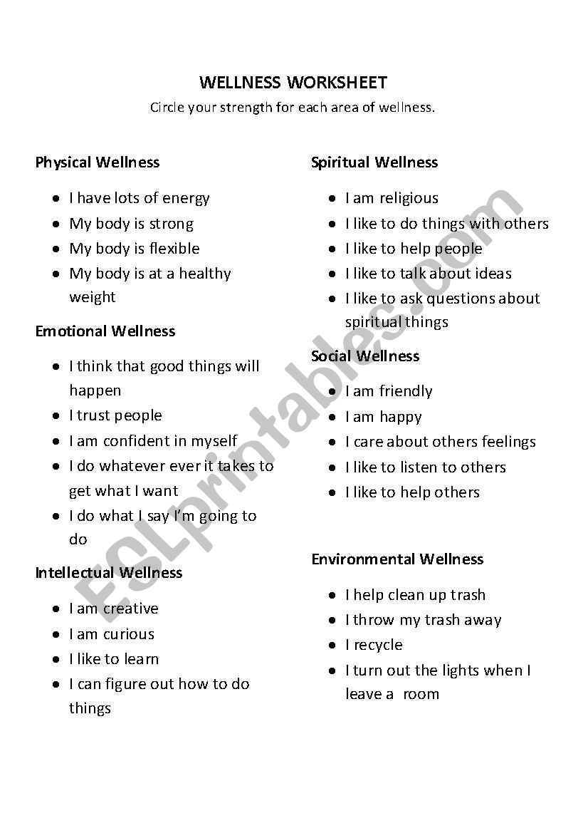 Get 85 Daily Wellness Worksheets 60