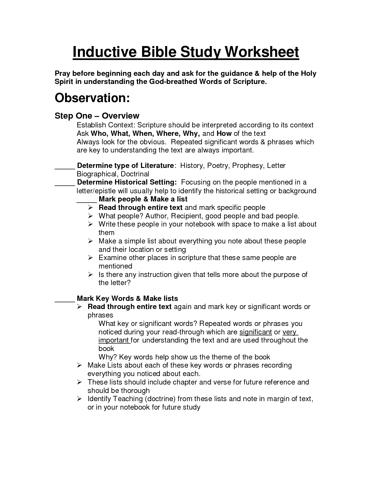 Get 85 Inductive Bible Study Worksheets Ideas 2