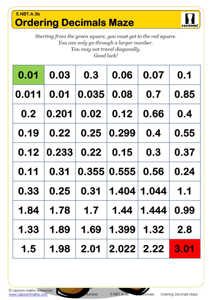 Get 85 Ordering Of Decimals Worksheets Ideas 22