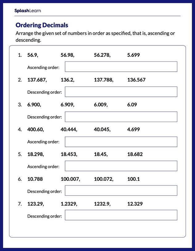 Get 85 Ordering Of Decimals Worksheets Ideas 32